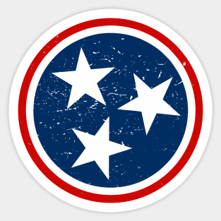 Tennessee Tristar Flag - Vintage Distressed Sticker